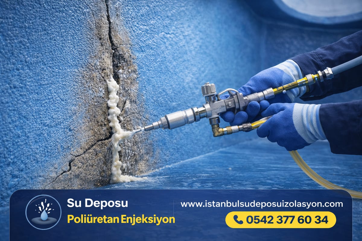 İstanbul su deposu izolasyonu: çatlak ve kaçak onarımı (illüstrasyon)